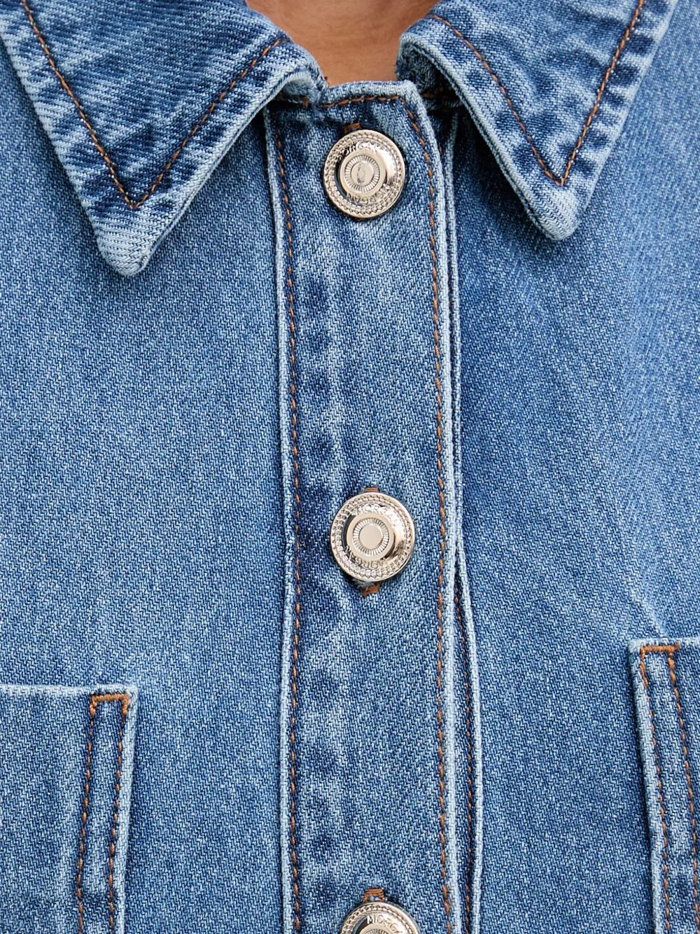Morgan Mini-jurk met korte mouwen en knopen Blauw