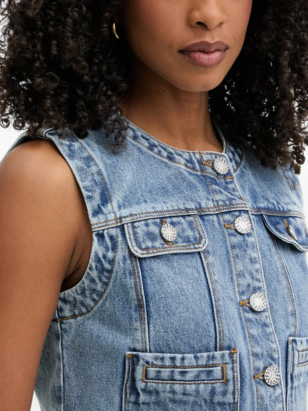 Morgan Cropped gilet Blauw