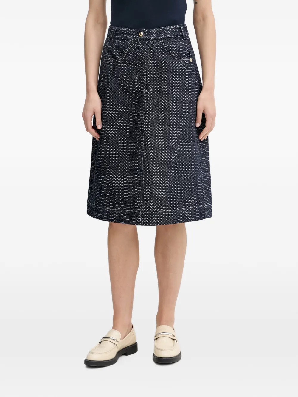 Mos Mosh MMAzure Jaxx geometric-print A-line midi skirt - Blu