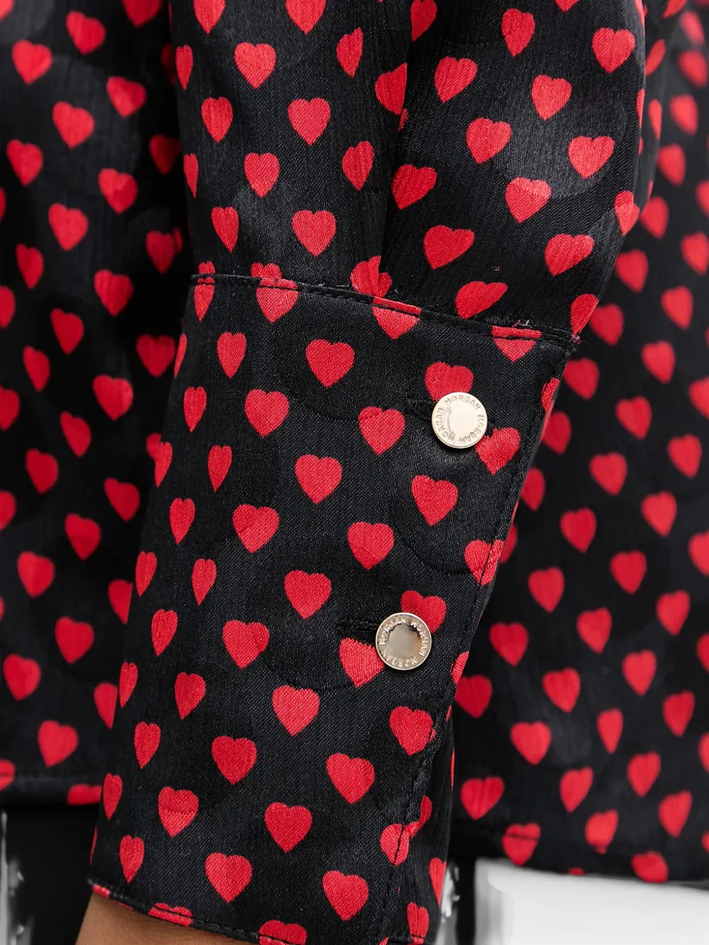 Morgan Button-up overhemd met hartprint Zwart