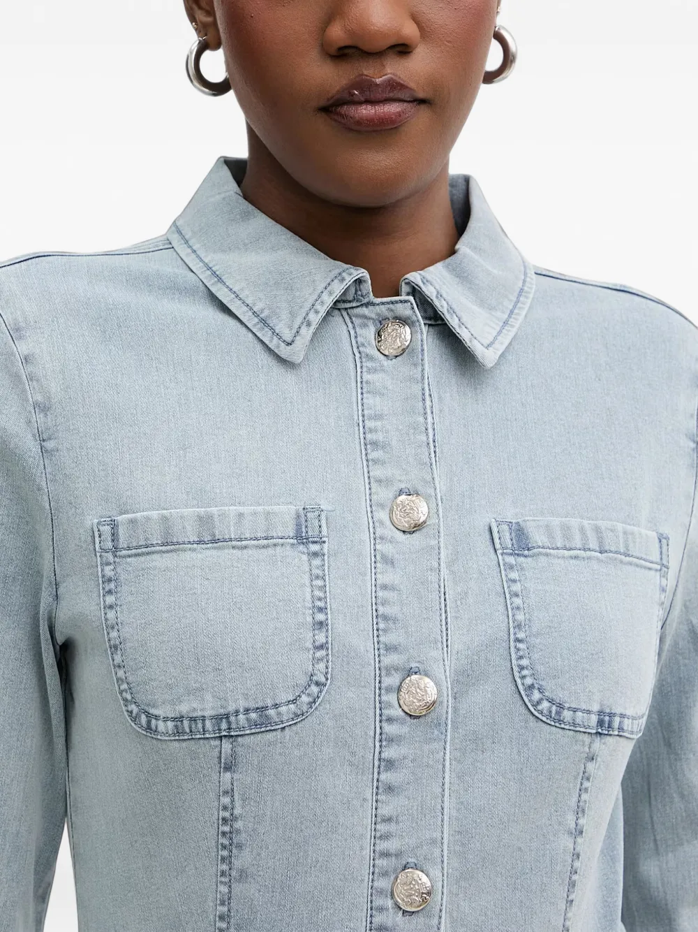Morgan Mini-jurk met knopen en ceintuur Blauw