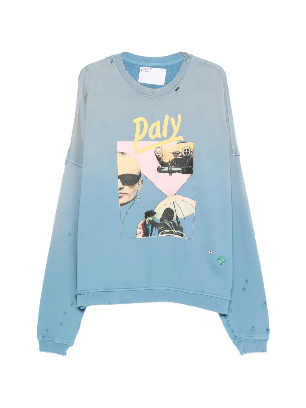 Paly crew-neck graphic-print sweatshirt - Blu