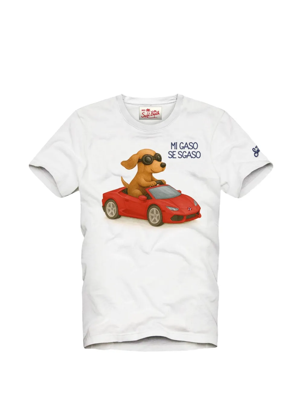Mc2 Saint Barth Kids' Mi Gaso Se Sgaso Cotton T-shirt In White
