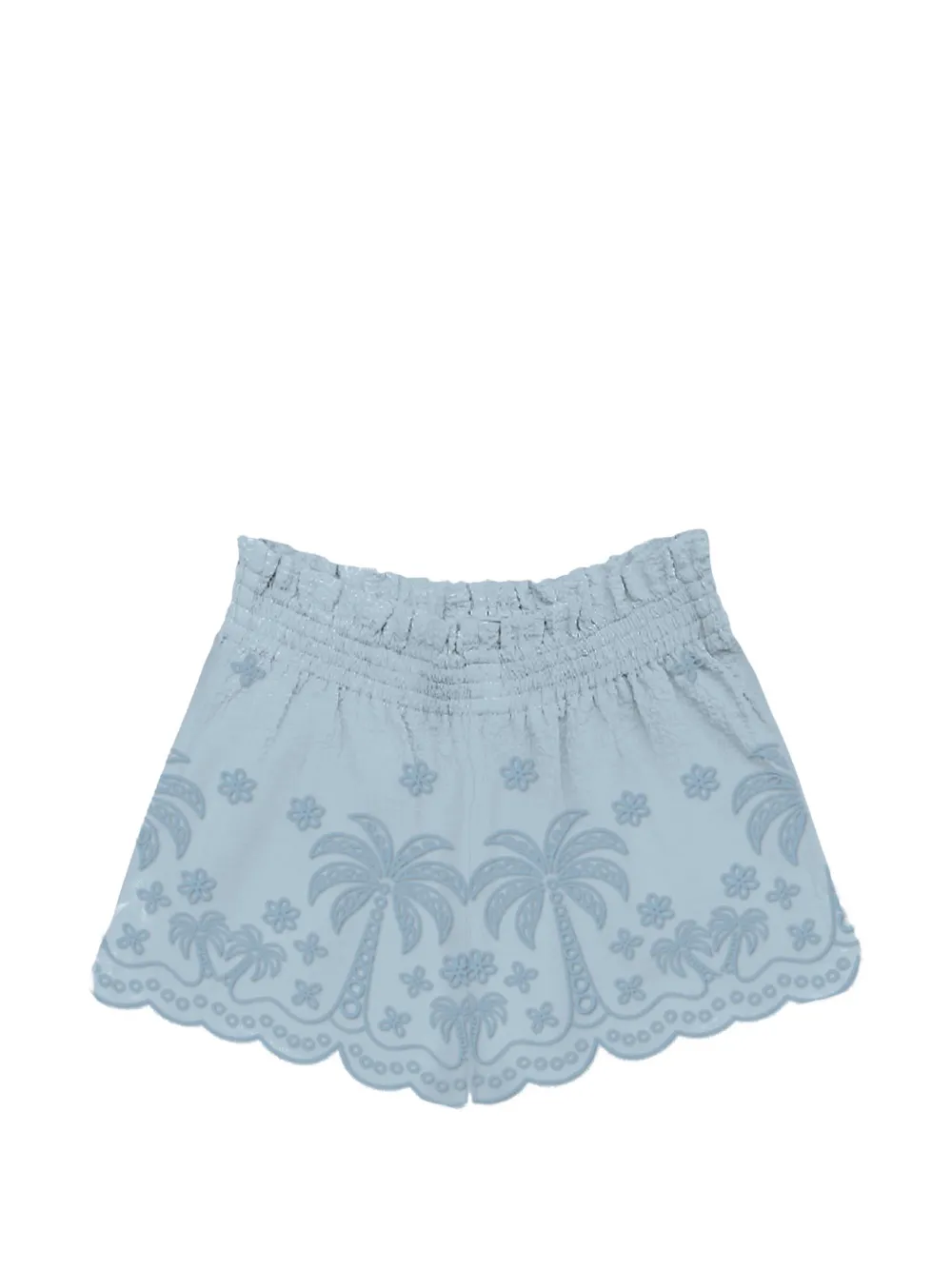 MC2 Saint Barth Kids Sangallo palm-embroidered shorts Blauw