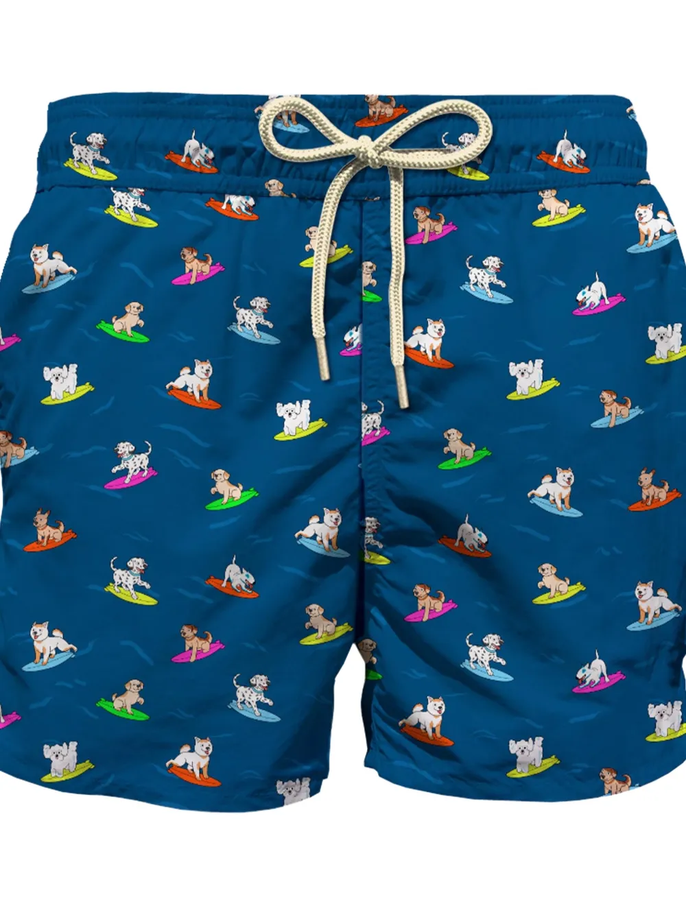 MC2 Saint Barth Kids dog-print drawstring swim shorts Blauw