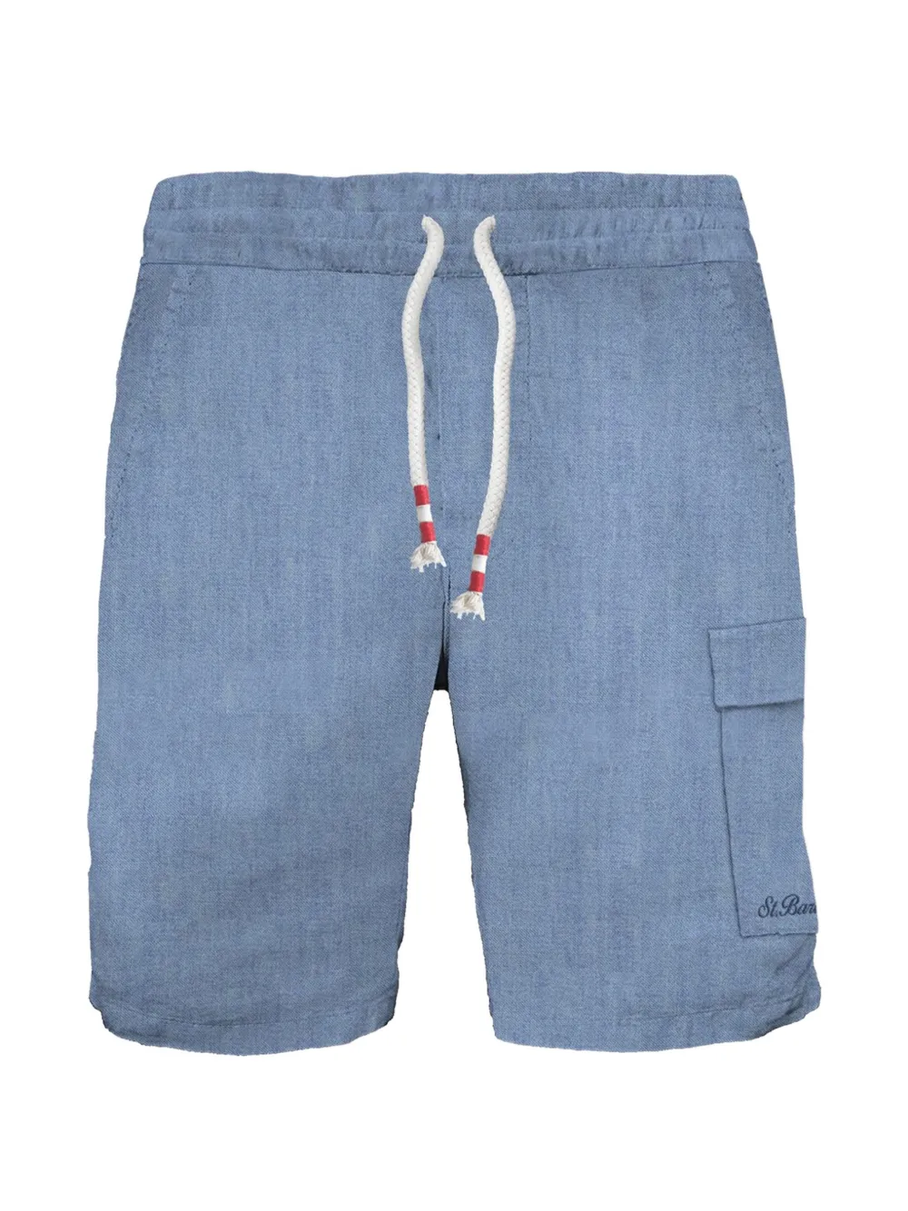 MC2 Saint Barth Kids chambray cargo shorts Blauw