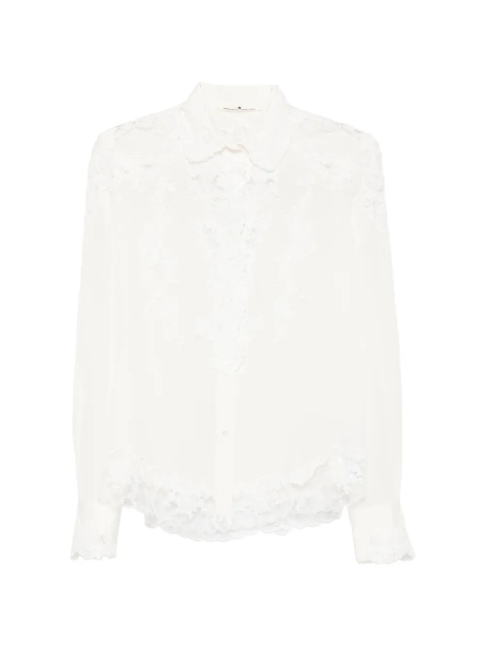 Ermanno Scervino lace-detail buttoned shirt - Bianco