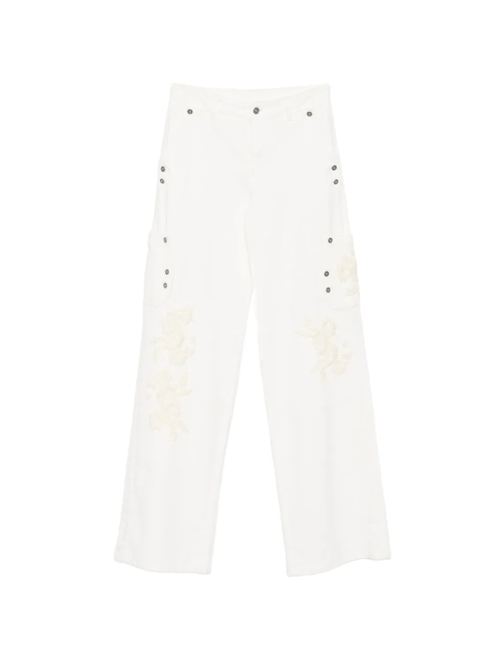 Ermanno Scervino floral-embroidered pocket trousers - Bianco