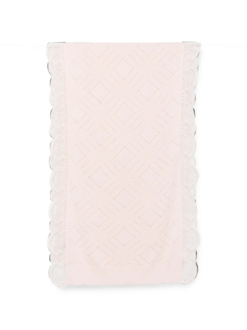 Ermanno Scervino lace-trim diamond-pointelle scarf - Rosa