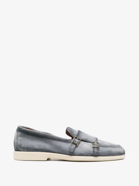 Santoni chaussures à boucles à effet métallisé