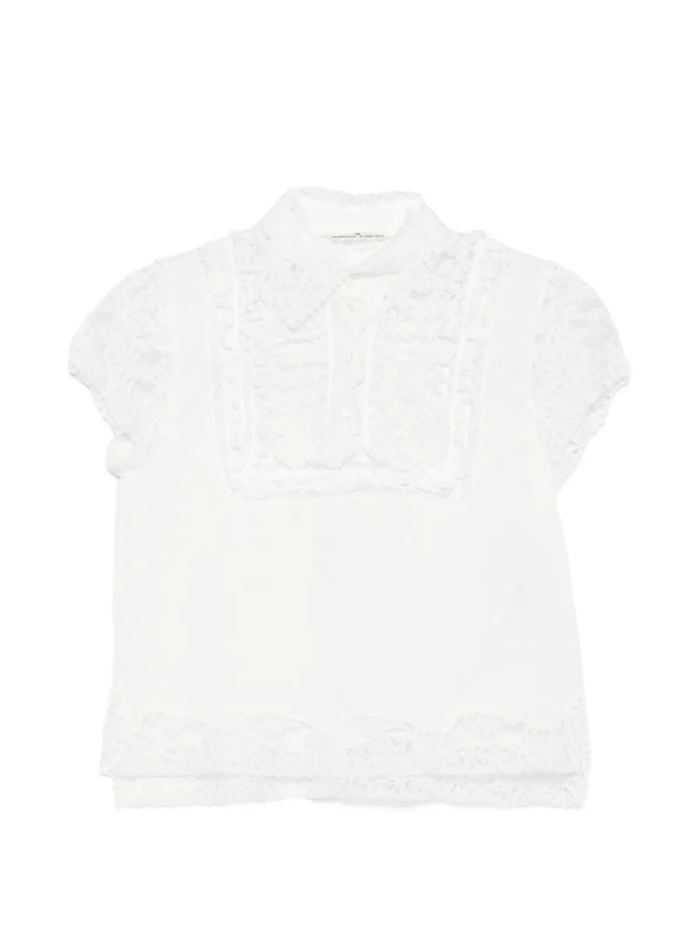 Ermanno Scervino lace-detail short-sleeve blouse - Bianco