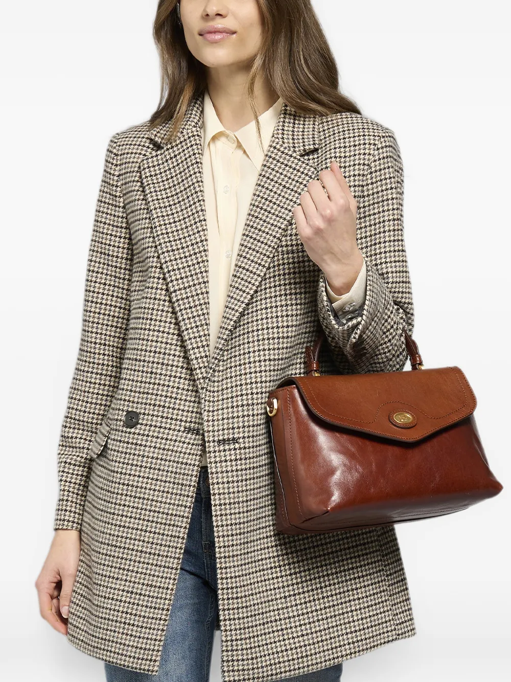 The Bridge Leren shopper Zwart