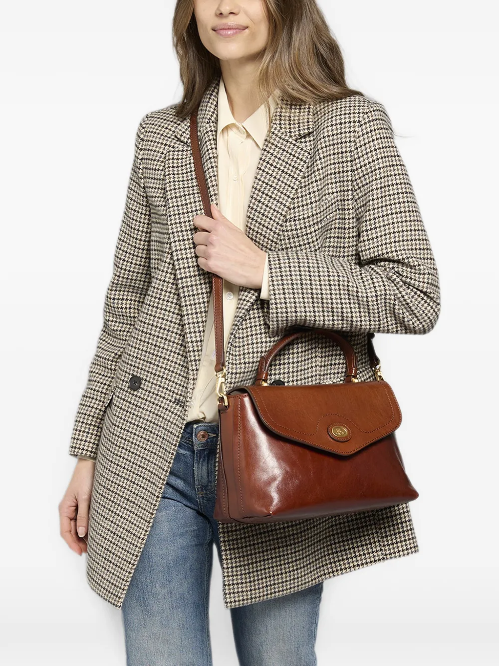 The Bridge Leren shopper Zwart