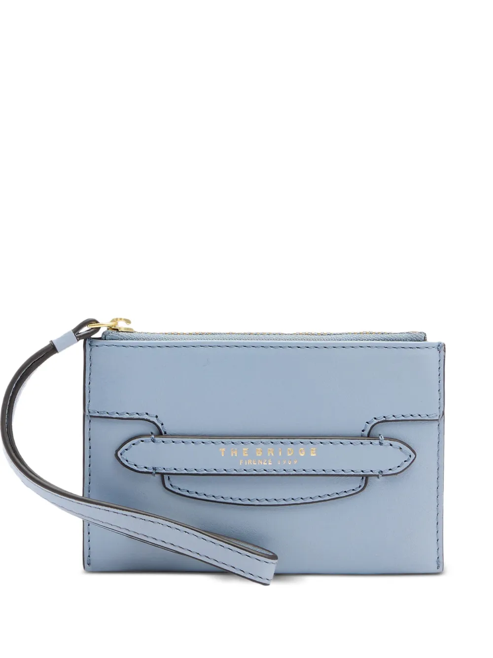 The Bridge logo-print leather pouch - Blu
