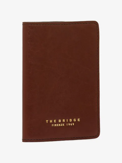 The Bridge logo-print leather passport holder