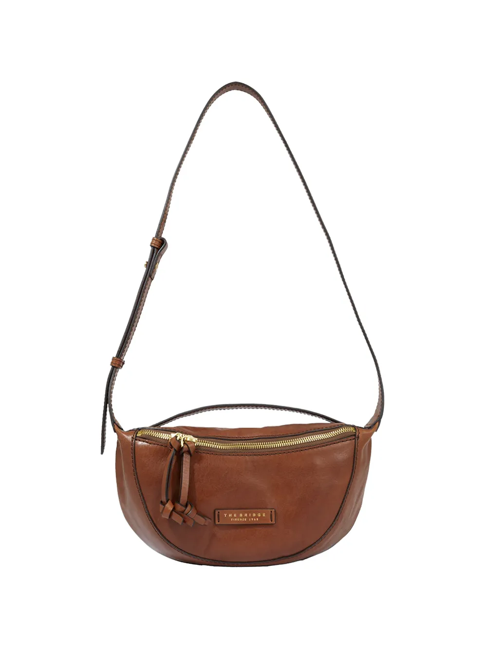 The Bridge leather crossbody bag - Marrone