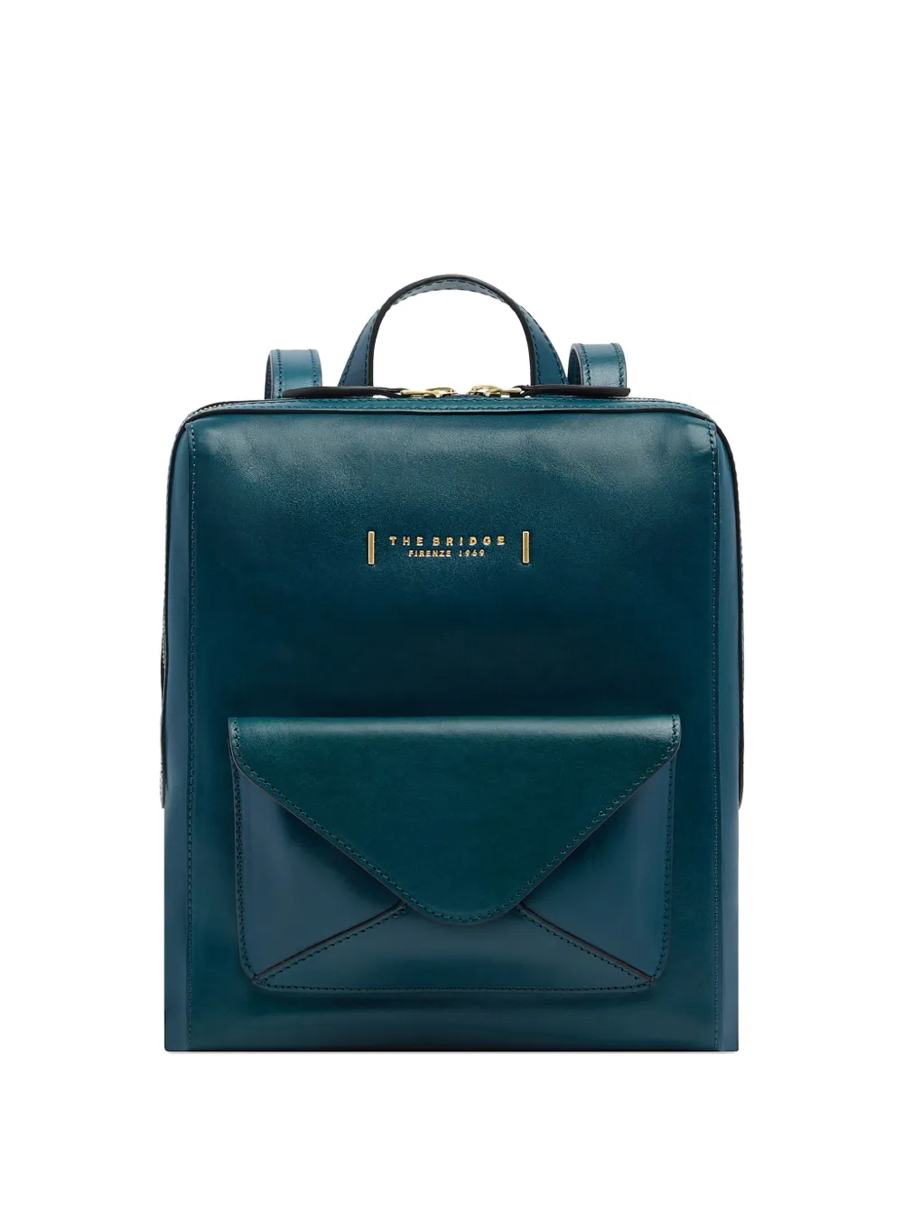 The Bridge leather envelope-pocket backpack - Blu