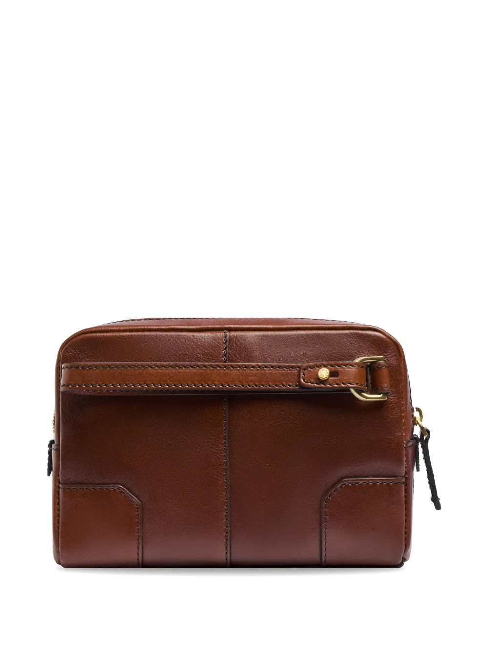 The Bridge Vespucci leren clutch met rits Bruin