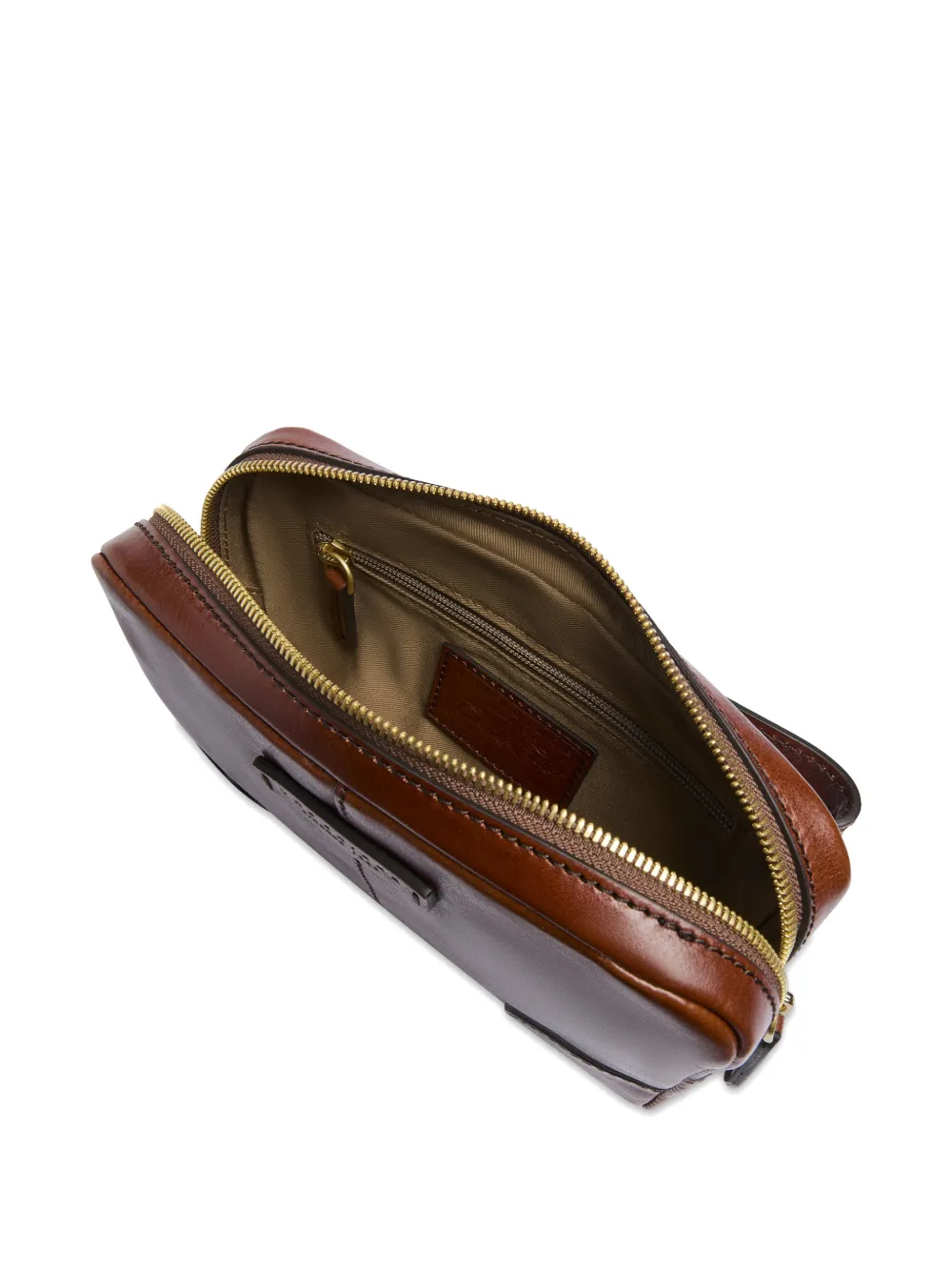 The Bridge Vespucci leren clutch met rits Bruin