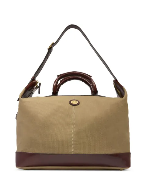 The Bridge holdall-taske i kanvas med læderkant