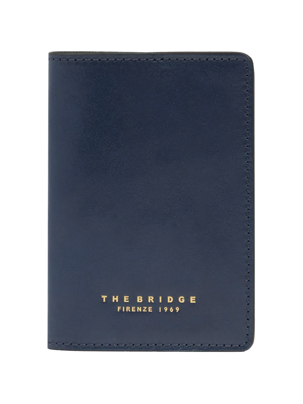 The Bridge Logo-print Leather Passport Holder In Blue