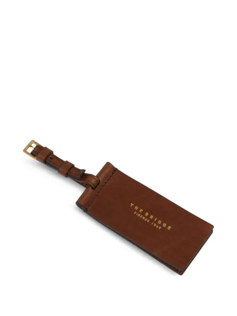 The Bridge Lyfe-style logo-print leather luggage tag