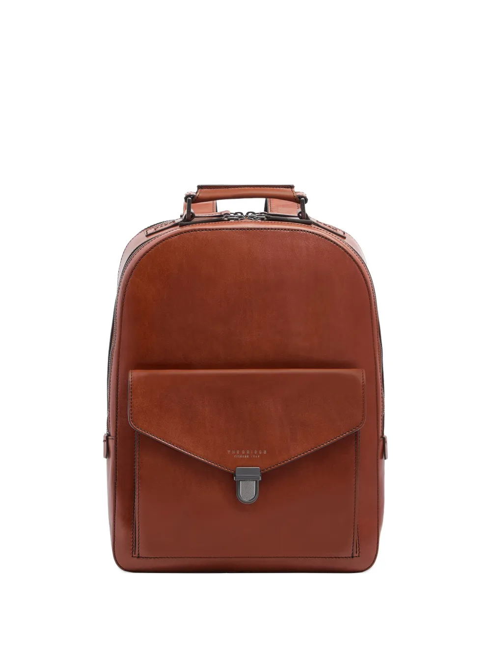 The Bridge 1980 leather double-zip backpack - Marrone