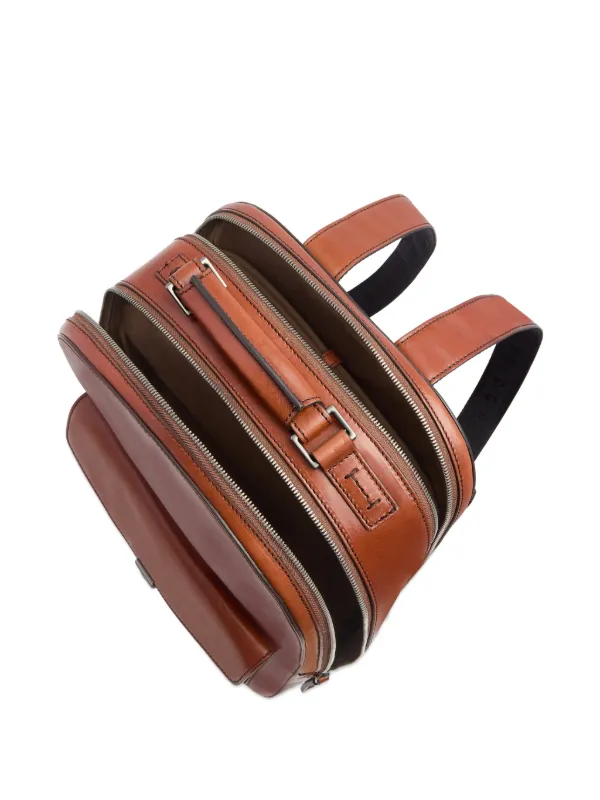 The Bridge 1980 Leather double-zip Backpack | Brown | FARFETCH