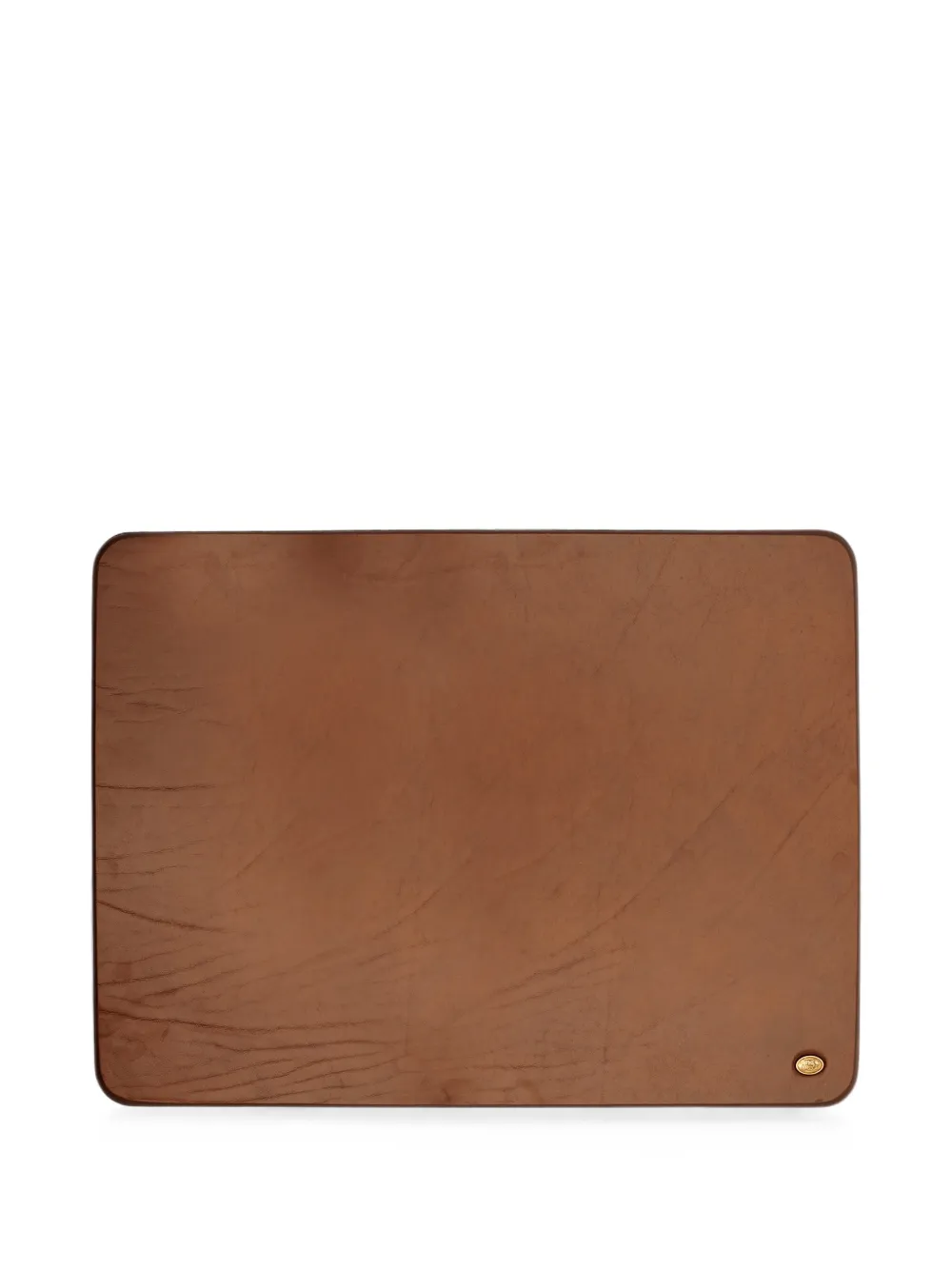 The Bridge Logo-plaque Leather Desk Mat In 브라운