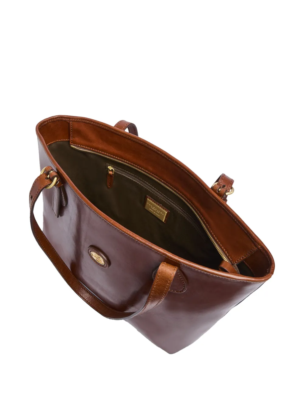The Bridge Shopper met logoplakkaat Bruin