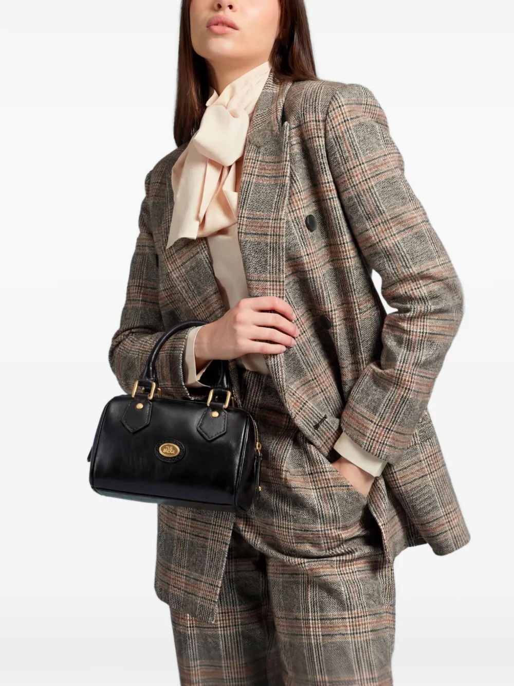 The Bridge Boston leren shopper Zwart