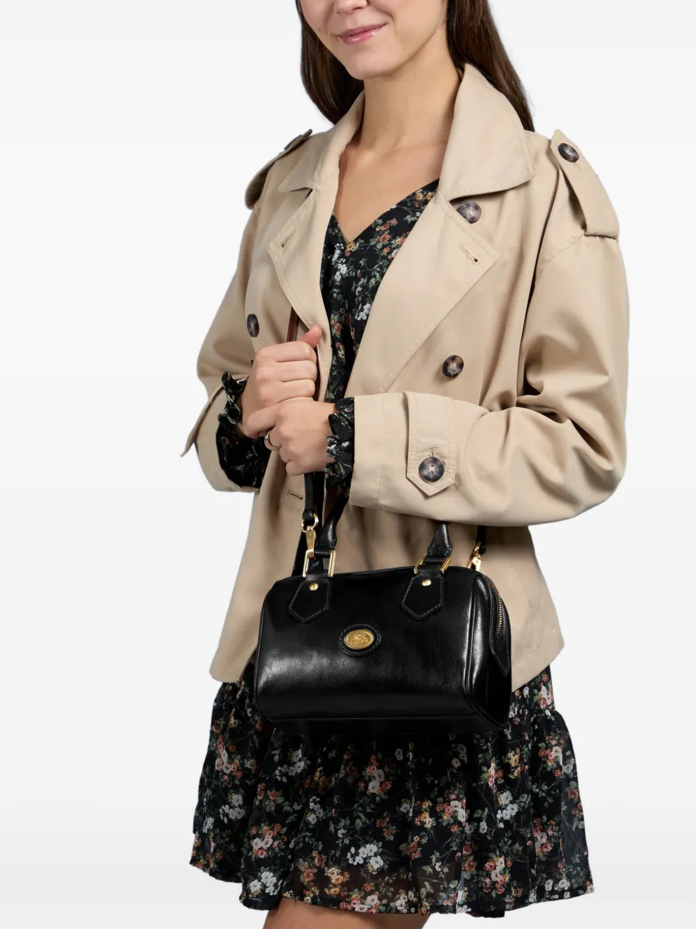 The Bridge Boston leren shopper Zwart