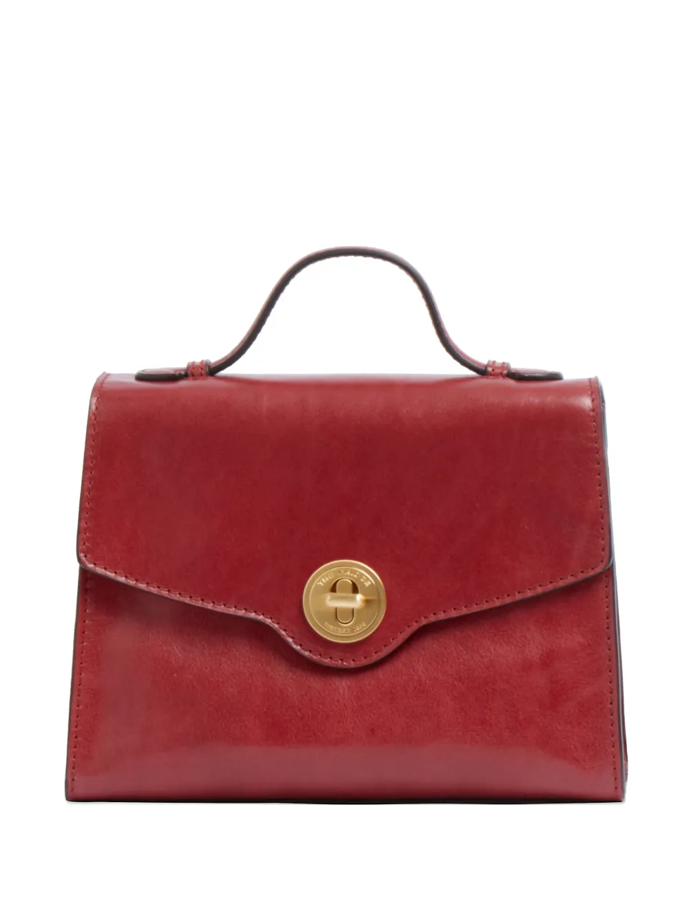 The Bridge Irene leather foldover shoulder bag - Rosso