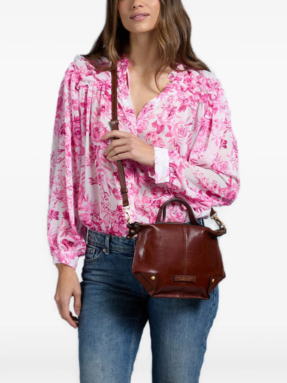 The Bridge Unica leren shopper Bruin