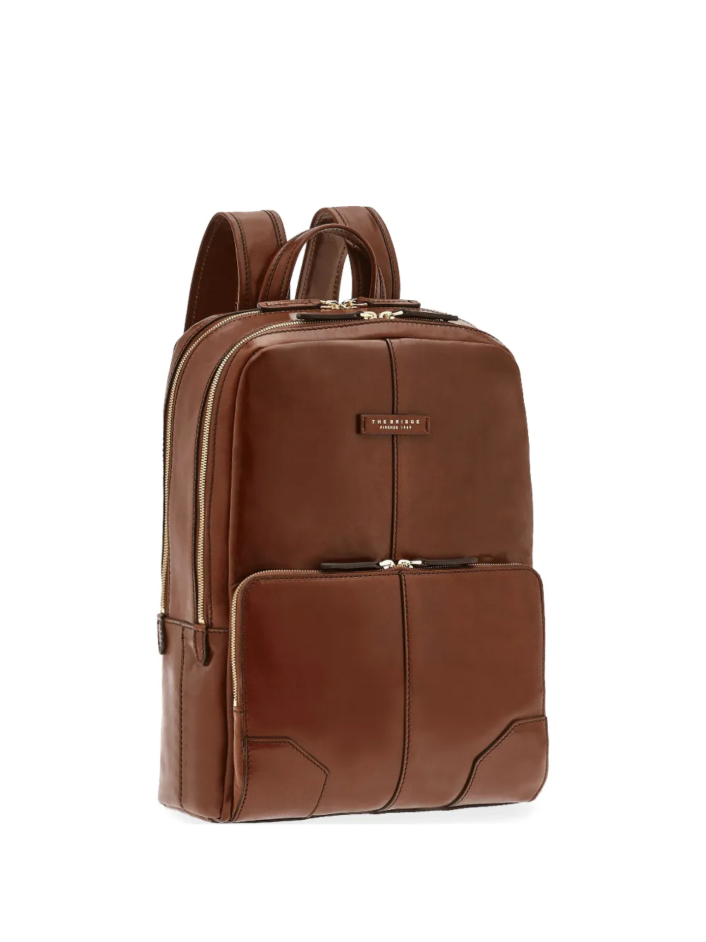 The Bridge Vespucci Leather Double-zip Backpack In Brown