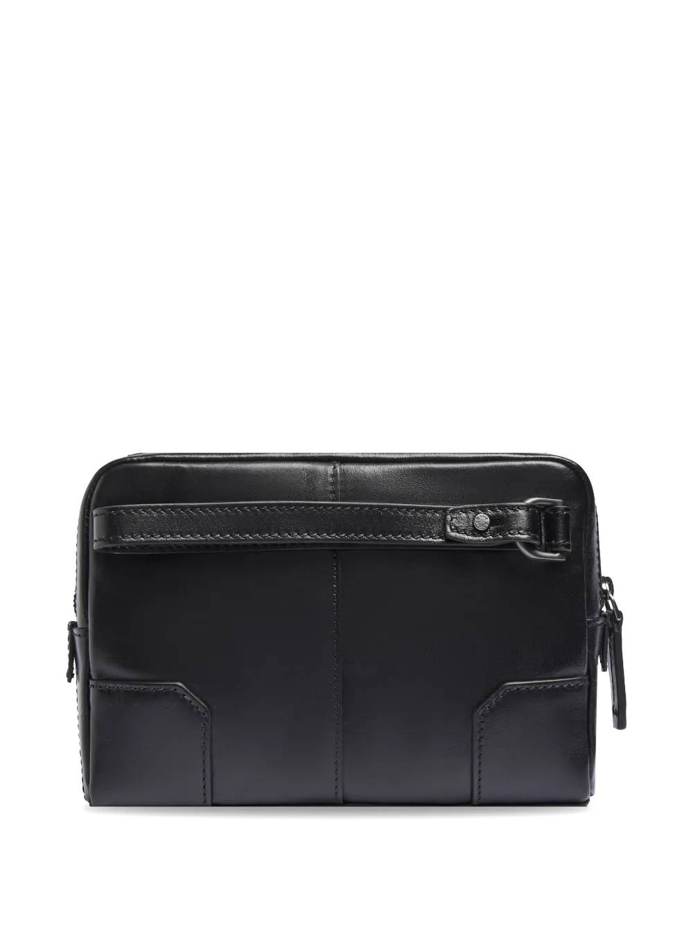 The Bridge Vespucci leren clutch met rits Zwart