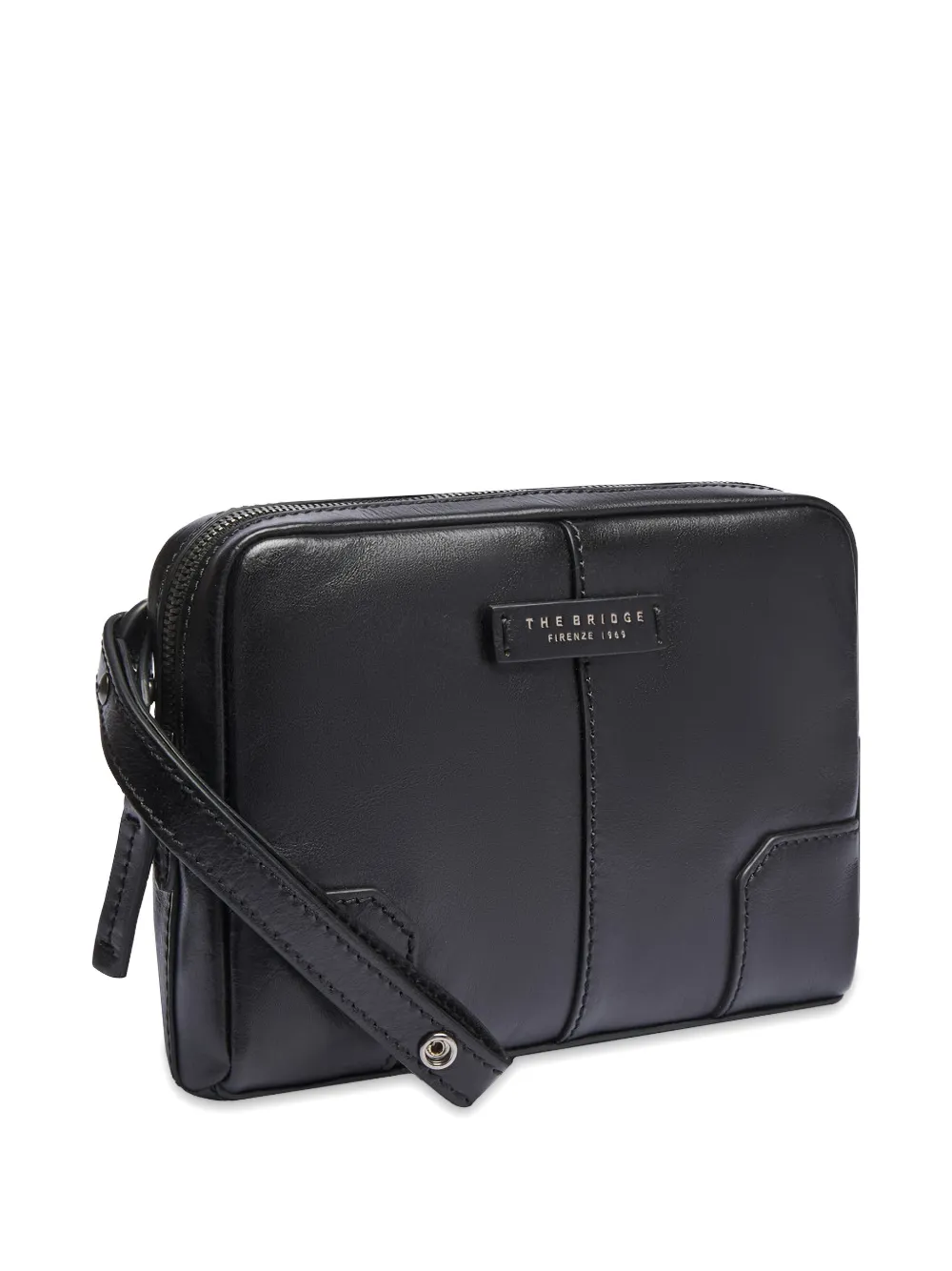 The Bridge Vespucci leren clutch met rits Zwart