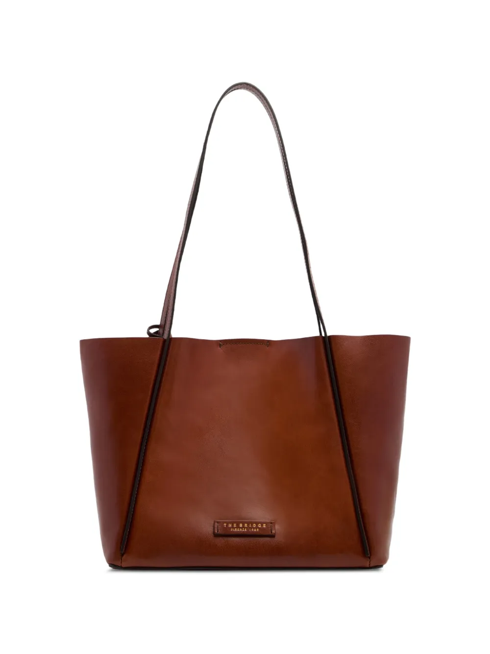 The Bridge Leren shopper met verwijderbare buidel Bruin