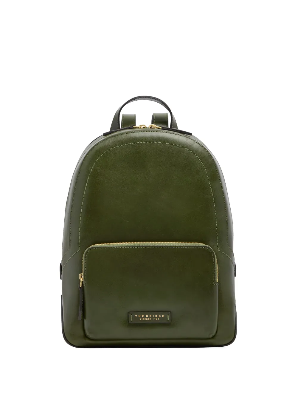 The Bridge leather front-pocket backpack - Verde