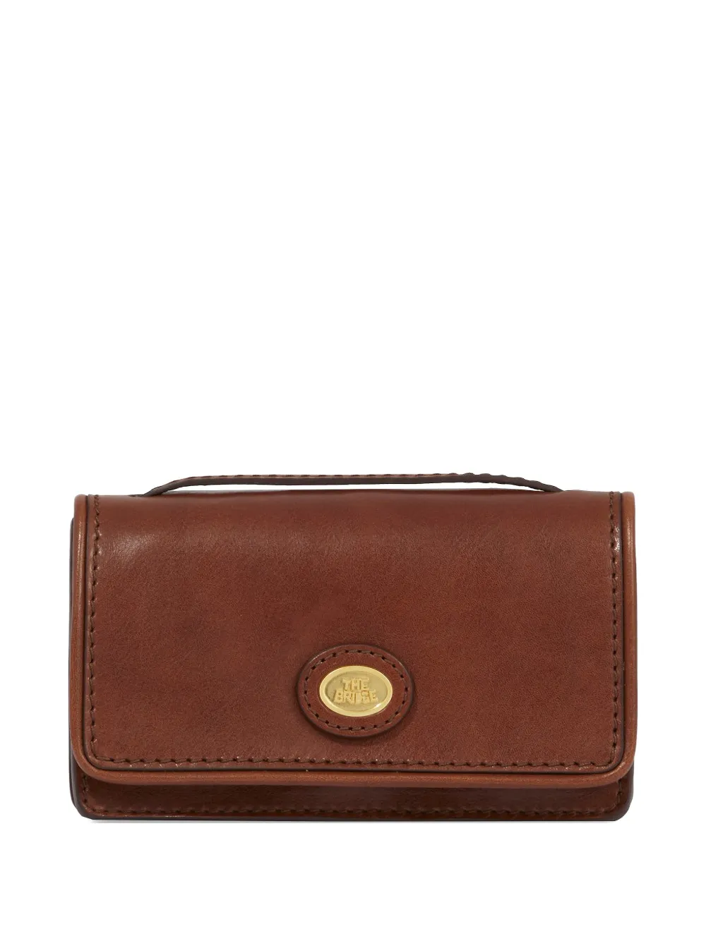 The Bridge Borsa in pelle con placca logo - Marrone