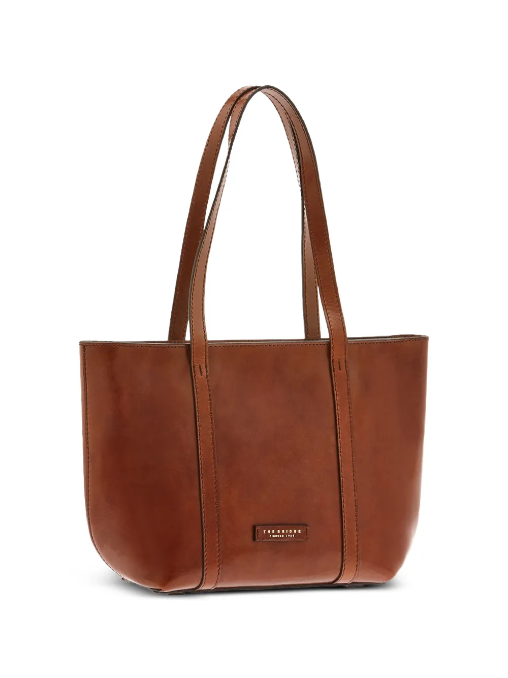 The Bridge leather zip-top tote bag - Braun