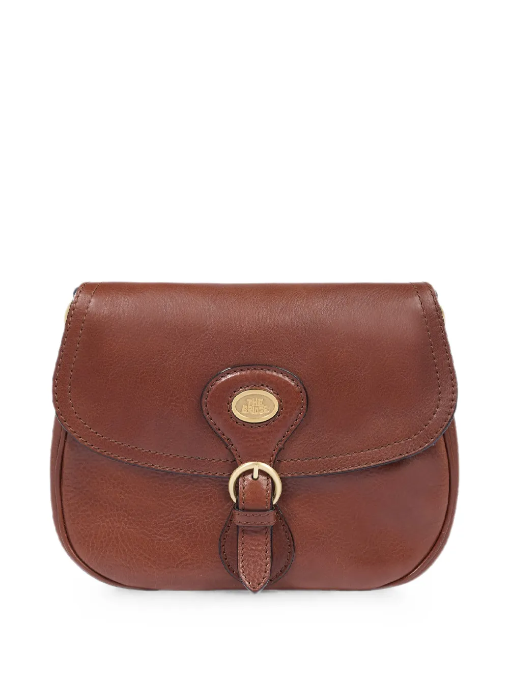 The Bridge buckle-detail flap-top shoulder bag - Braun