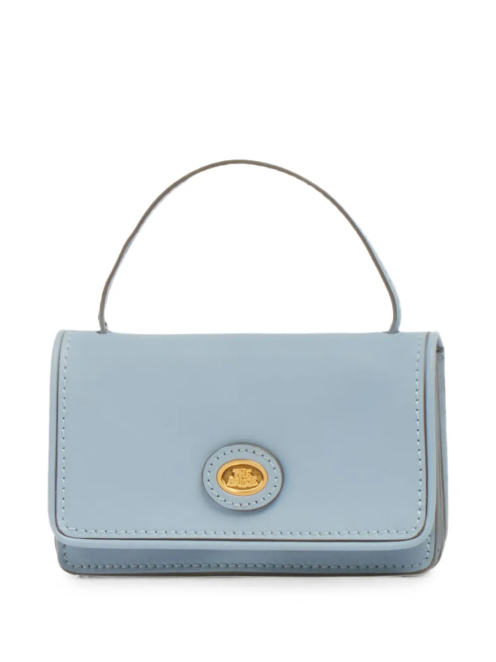 The Bridge logo-plaque leather mini bag - Blu