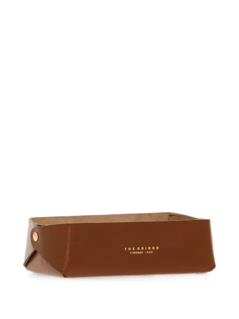 The Bridge leather press-stud valet tray