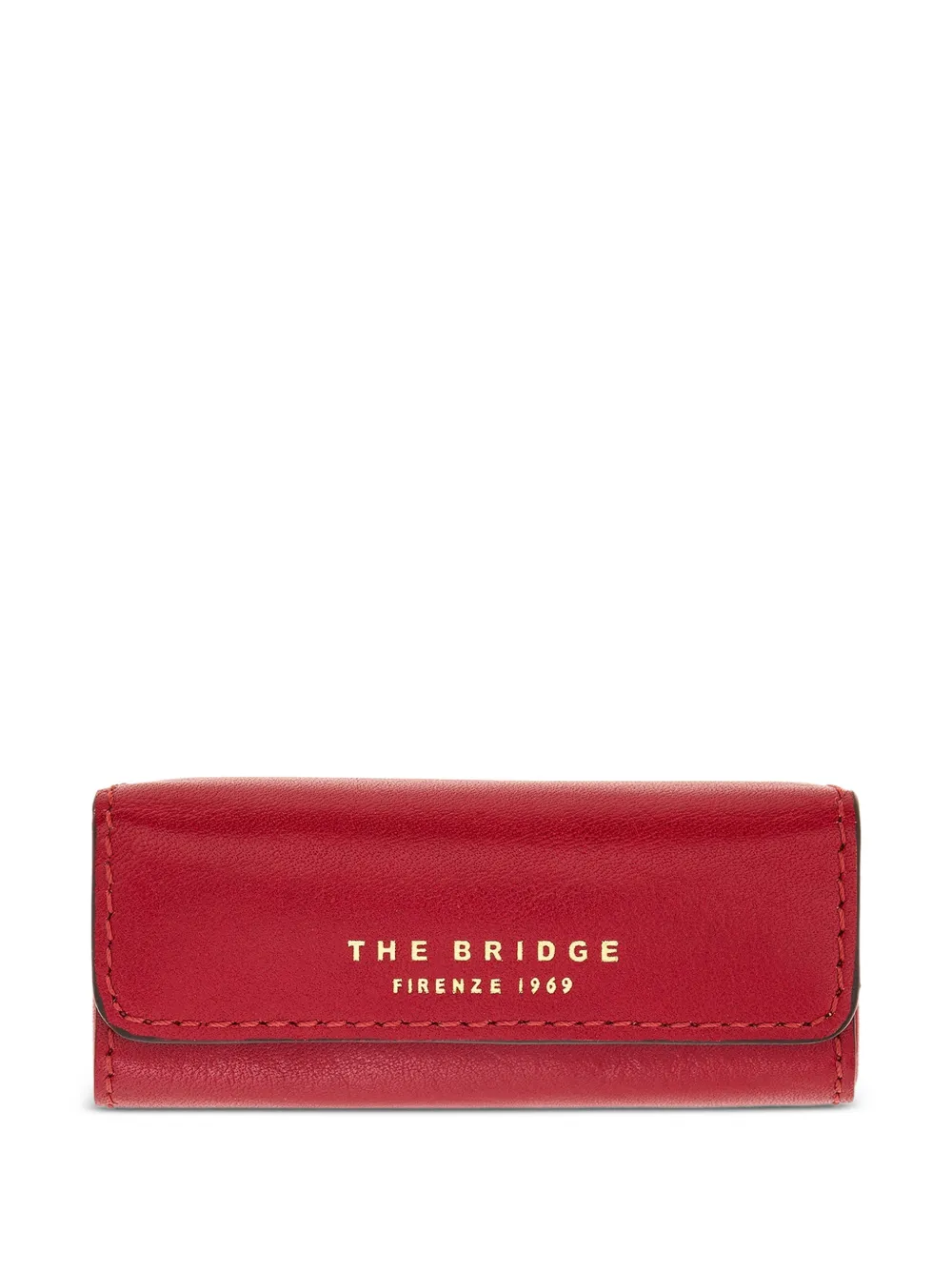 The Bridge logo-print leather lipstick case - Rosso