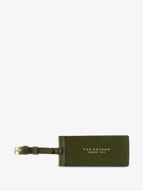 The Bridge logo-print leather luggage tag