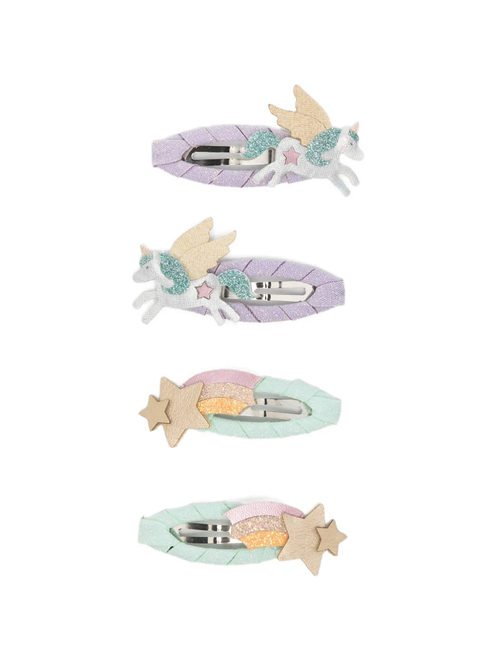 mimi & lula glitter-embellished unicorn hair clips - Viola