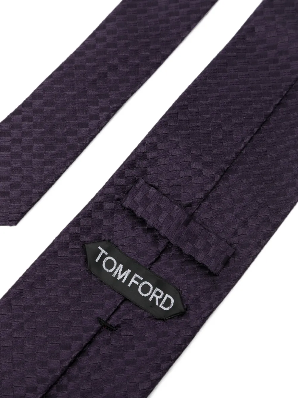 TOM FORD Satijnen stropdas met netpatroon Paars