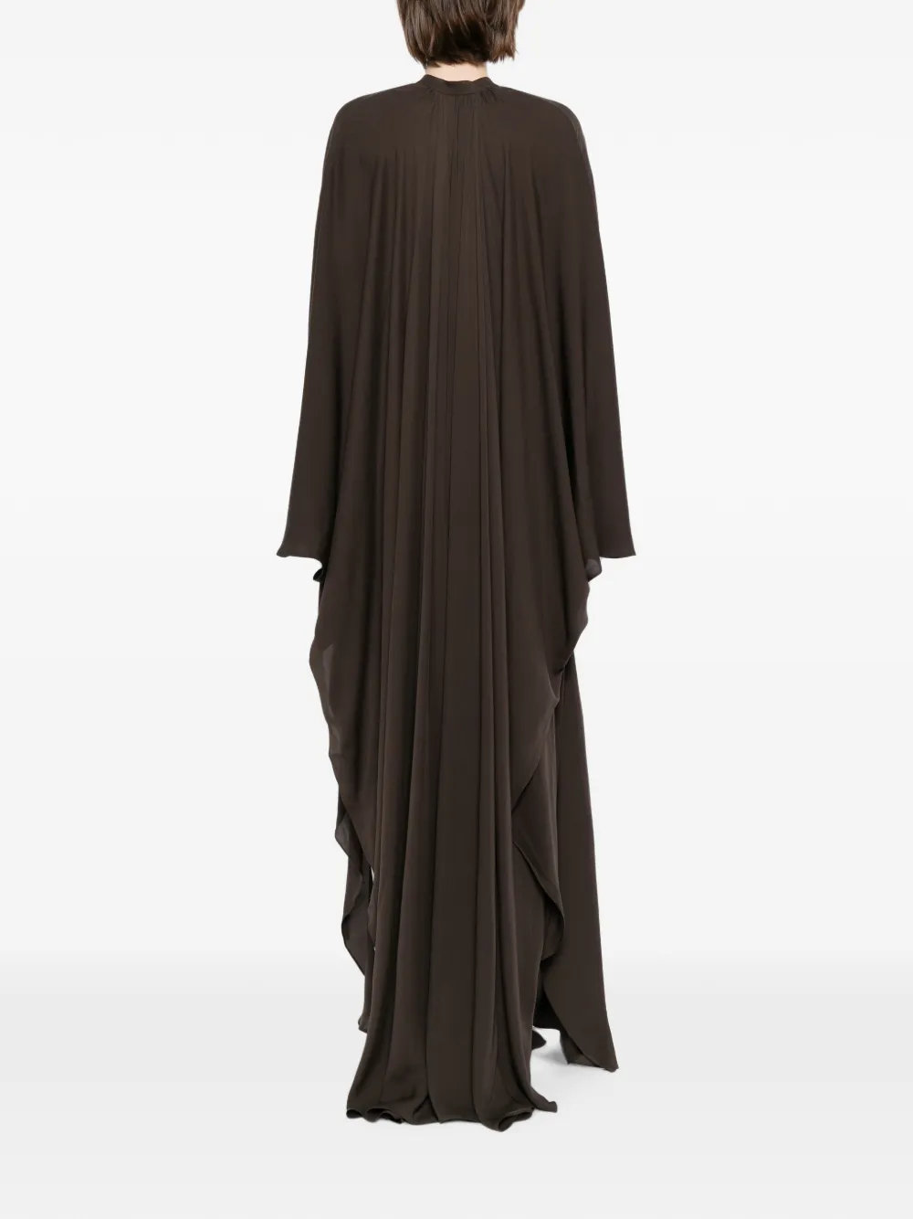 TOM FORD Gesmockte zijden maxi-jurk Bruin