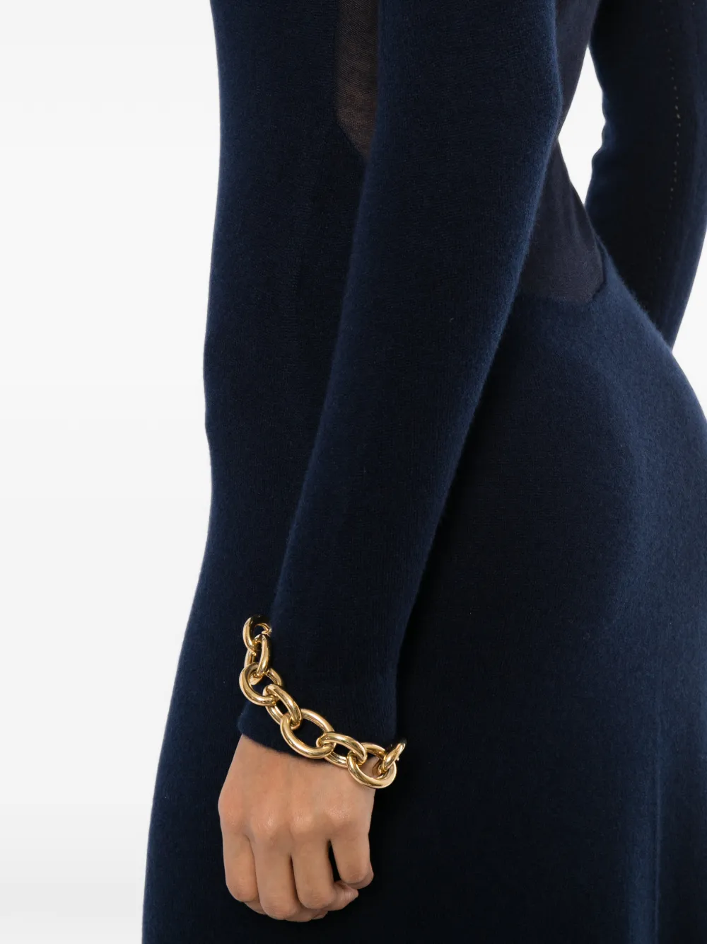 TOM FORD Gebreide jurk met doorzichtige rug Blauw